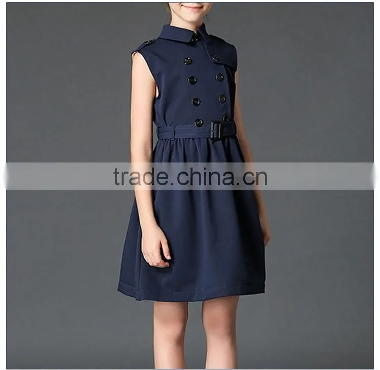 2017 Stylish Cotton Sleeveless School Uniform Design For Girls
