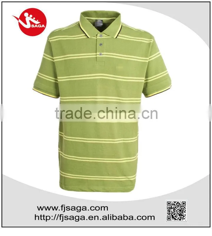 Men's fashion cotton pique stripe polo shirt