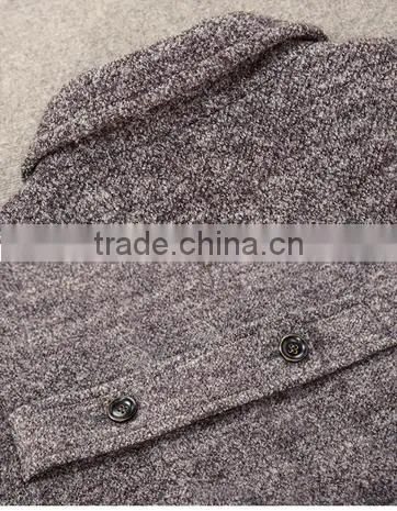 slim fit pure color wool men coat winter coat