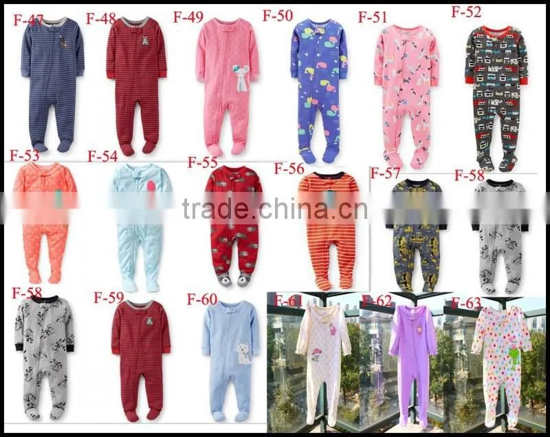 TinaLuLing 100% cotton Unisex Red Winter One piece Sleepwear Kids Footed Pajamas