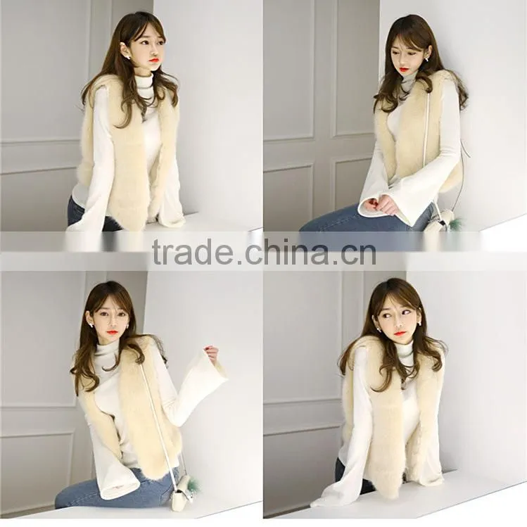 2017 Wommens Short Secction Faux Fox Fur Vest Casual Winter And Autumn Female Sleeveless Fox Jackets Waistcoats fpc-467