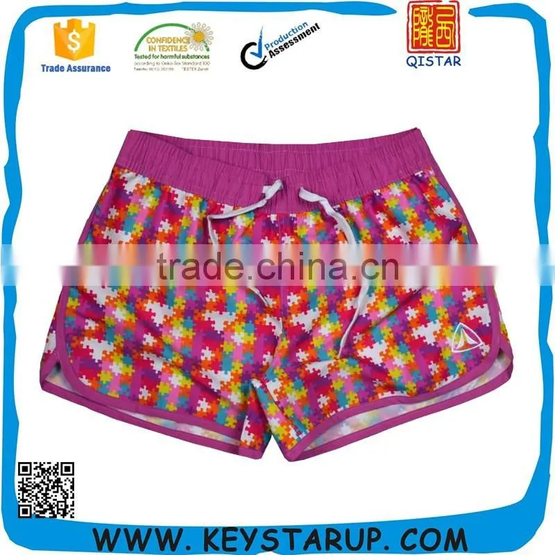 Polyester Peach Skin Custom Lady Beach Digital Printed Shorts