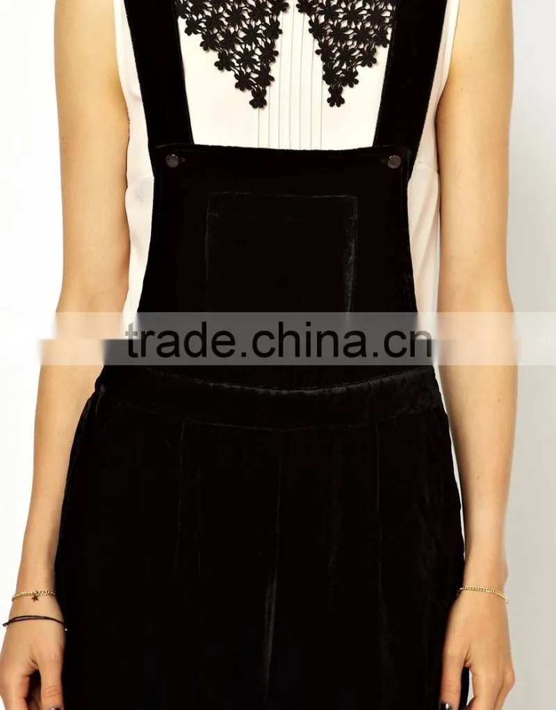 Wholesale white lies scallop playsuit with bib-neckline