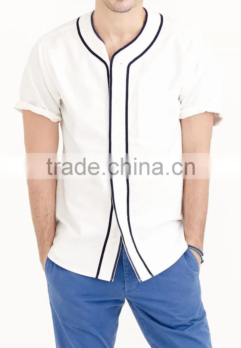 2015 new arrival SHORT-SLEEVE VINTAGE OXFORD BASEBALL MEN SHIRT