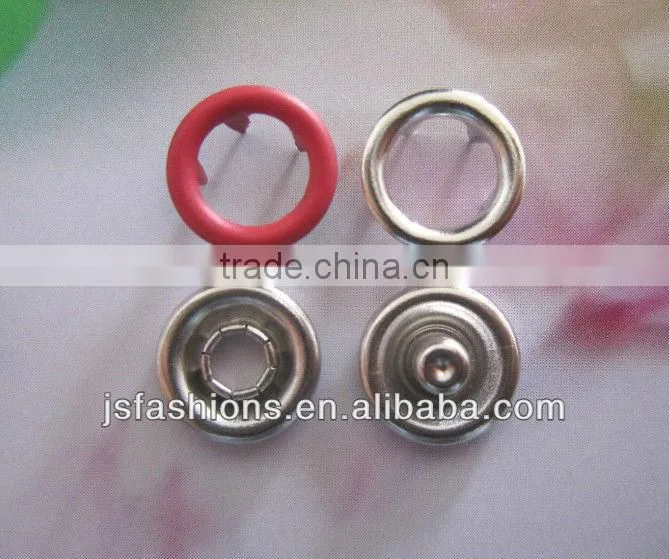 24 Colors brass material baby ring style prong snap button, four parts fasteners, 7.5mm, 9.5mm, 10.5mm, 11.5mm JS-CR-89