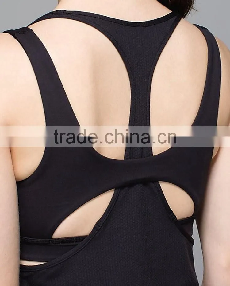 3 colors backless tight fit shirt women gym wear yoga stretch ribbed tank top custom