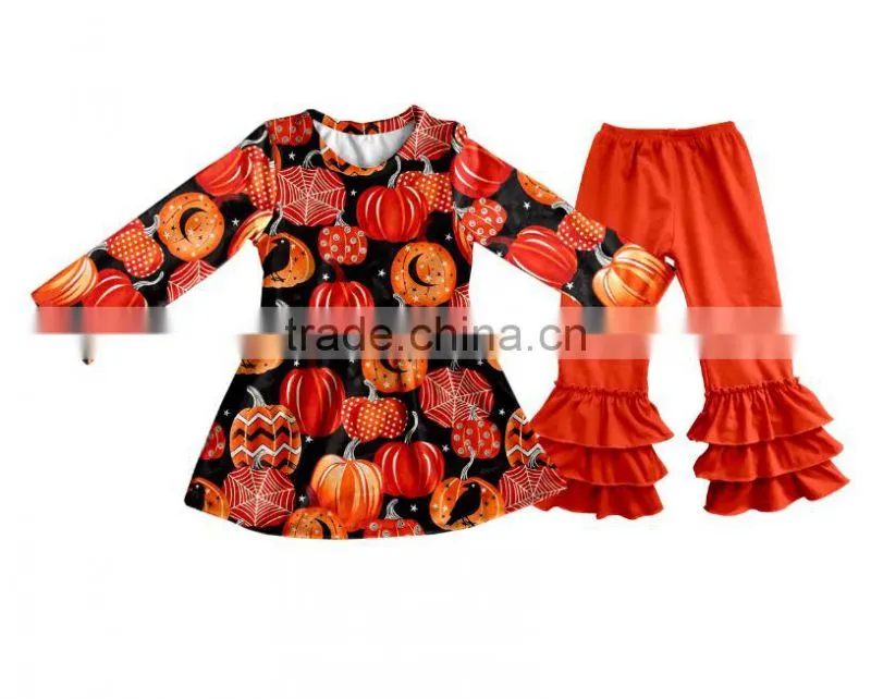 Newest Toddler ruffle pants Children Boutique Halloween Clothing Sets Kids Outfits Fall Baby Girl Clothes
