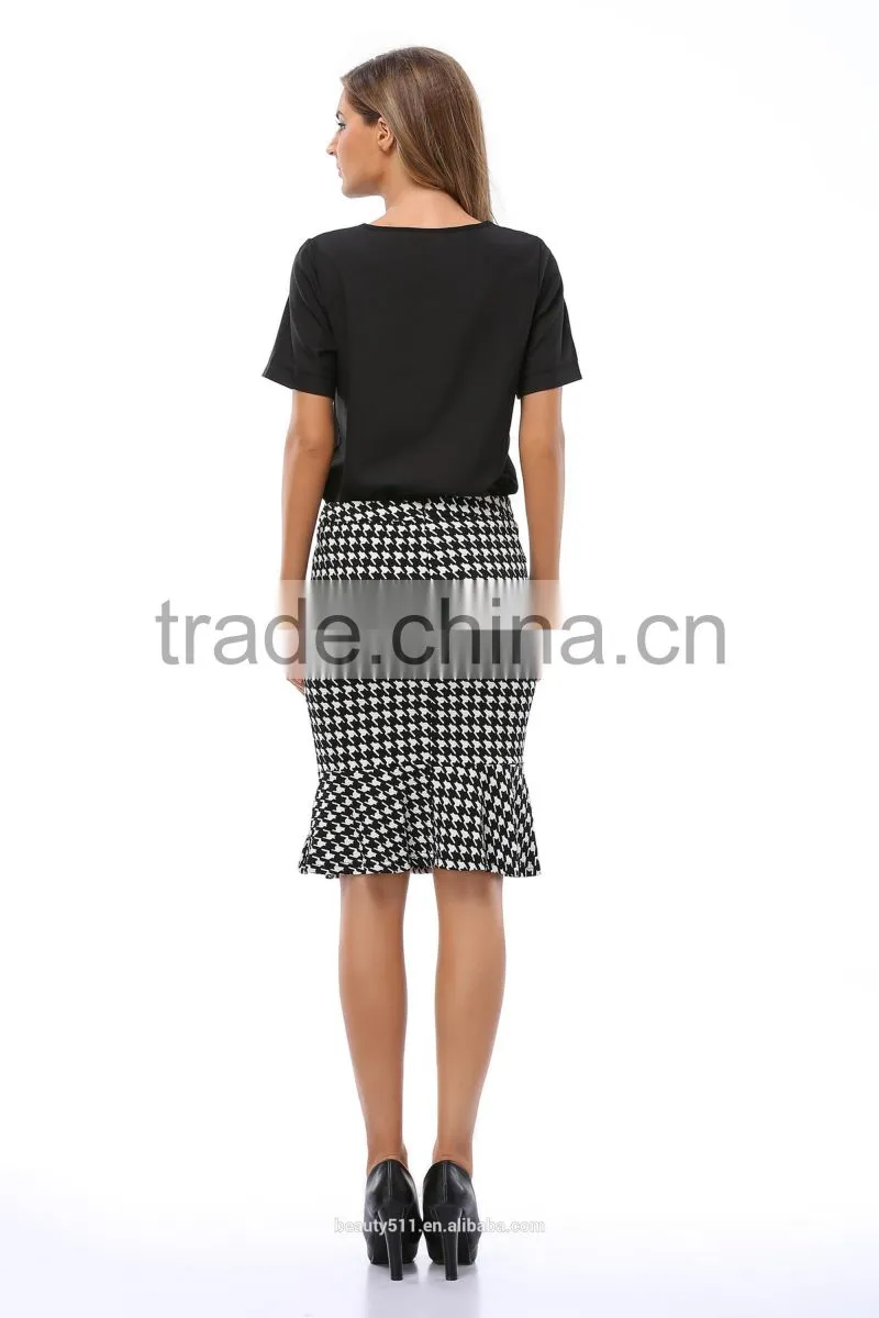 Thin hollow yarn splicing short sleeved chiffon shirt SD101