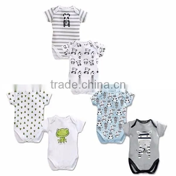 2pcs/lot cartoon triangle short sleeve 100% cotton baby romper