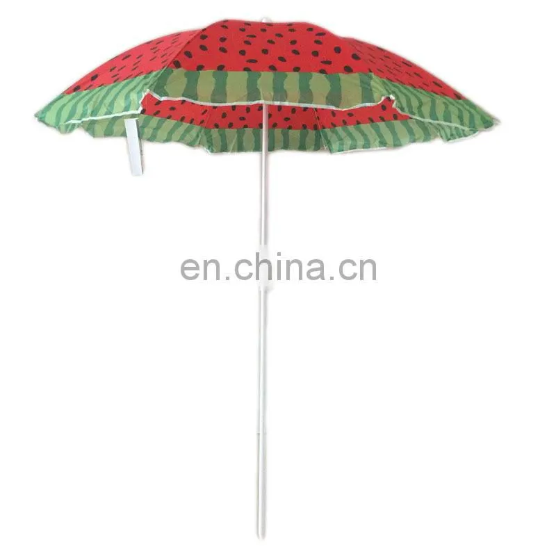 Printing Striped Outdoor Beach Umbrella Garden Tilt Parasol