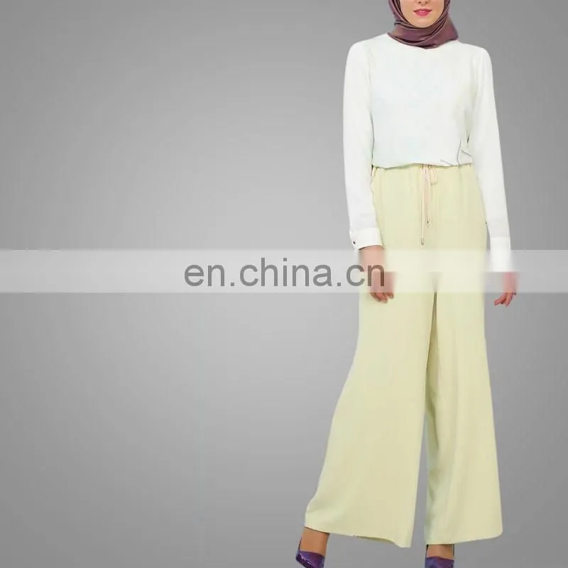 Latest Design Adults Age Group and Long Shalwar Kameez Design Muslim Clothing Collection High Waisted Maxi Trousers