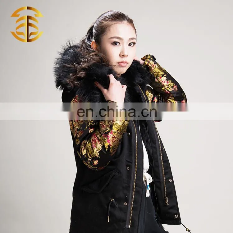 Custom Winter Cotton Bomber Jackets with Raccoon Fur Collar