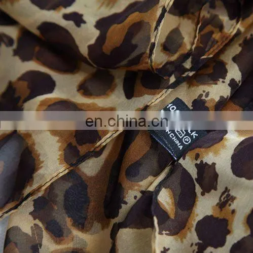Fashion panther printed pure silk scarf