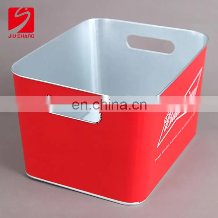 2017 trend custom square beer galvanized metal ice bucket