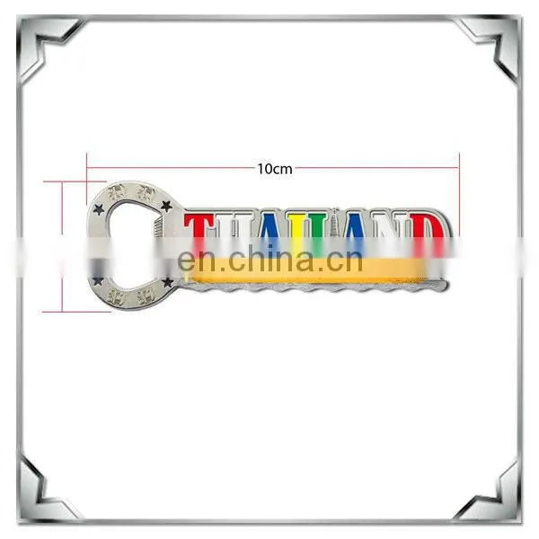 Thailand elephant shape metal bottle opener with fridge magnet