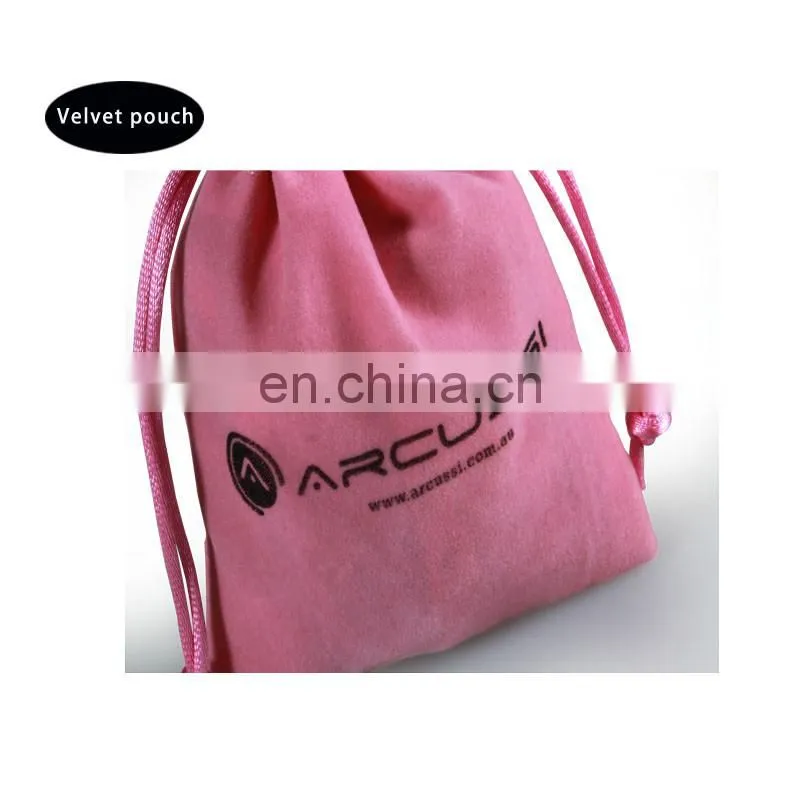 2017 hot custom pink velvet pouch for jewelry supplier