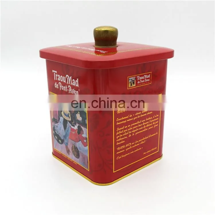 105x105 recycled metal tin cookie container whole sale
