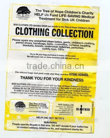 HDPE Donation Collection Charity Bags