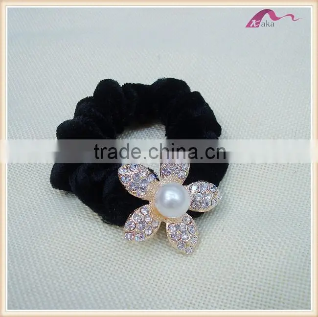 Fancy Pearl Flower Hijab Volumizer Hair Scrunchies Wholesale
