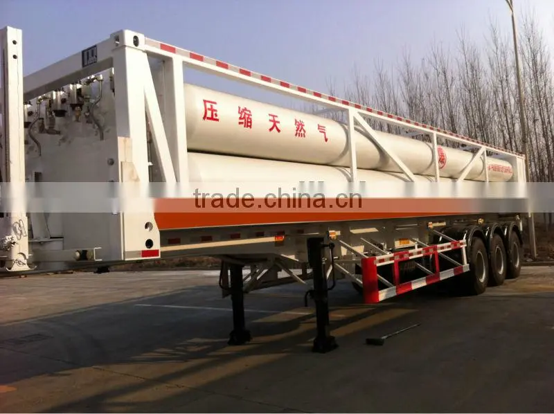 China Yukun 8 tubes skid CNG trailer truck for sale
