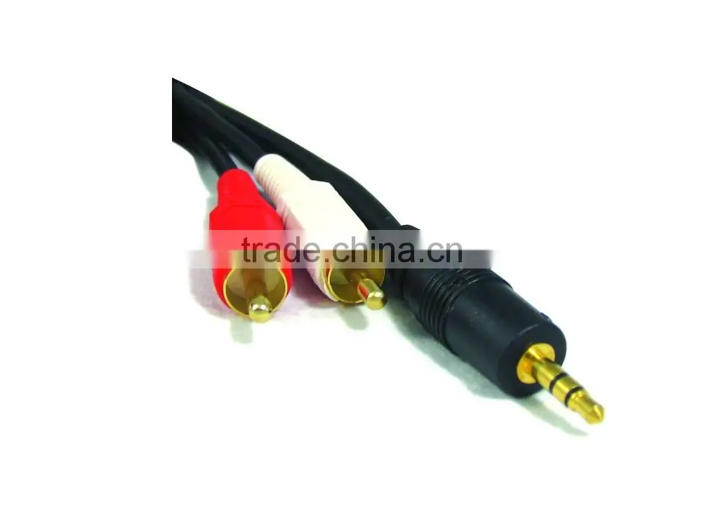 gold plated durable 3.5mm to 2rca audio and video cable