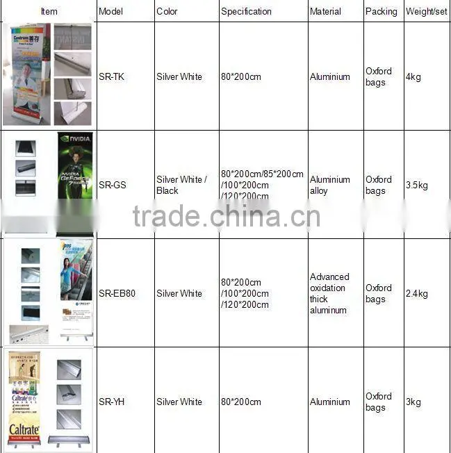 Custom aluminum frame horizontal roll up banner standee display__ly