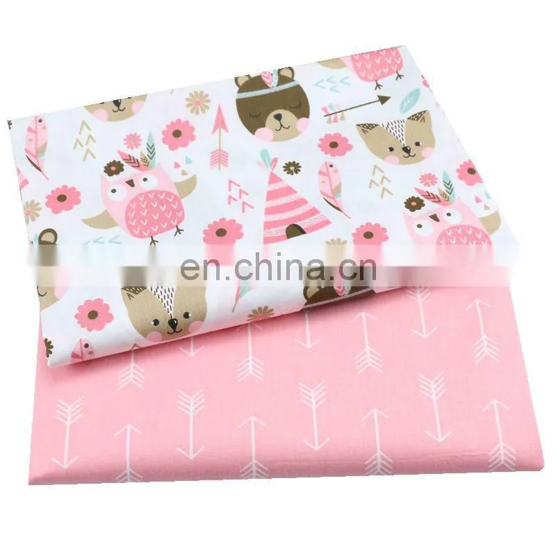 Cartoon arrows bear baby owl print kindergarten cotton bedding draperies all cotton fabric