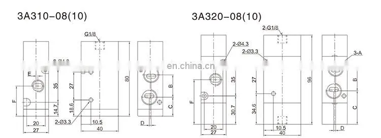 SNS 3A series two-position three-way industrial solenoid pneumatic air exterior control valve