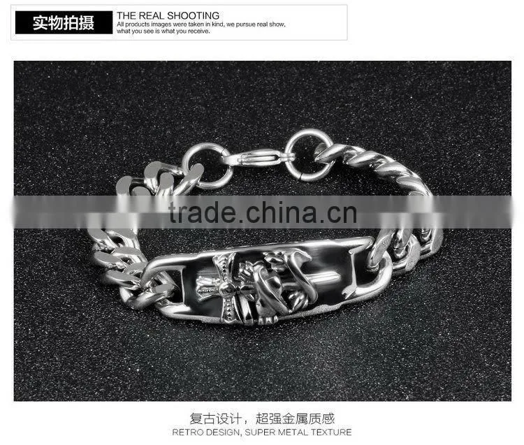 Antic unique titanium sterling steel man bracelets handmade heavy 316L steel design bangles