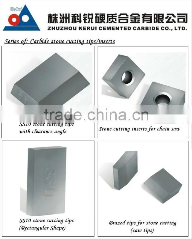 carbide tips of SS10 stone cutting tips