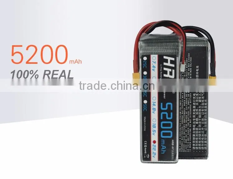 HRB 6S 22.2V 30C 5200mah lithium polymer lipo battery for RC Hobby Drone Car Boat