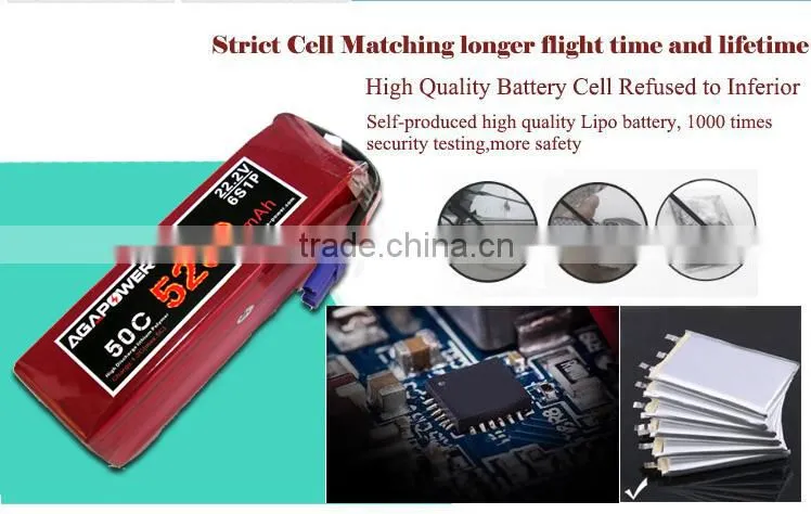 AGA POWER High rate and High power Long Cycle life 50 C 22.2V 5200mah li-polymer RC helicopter battery