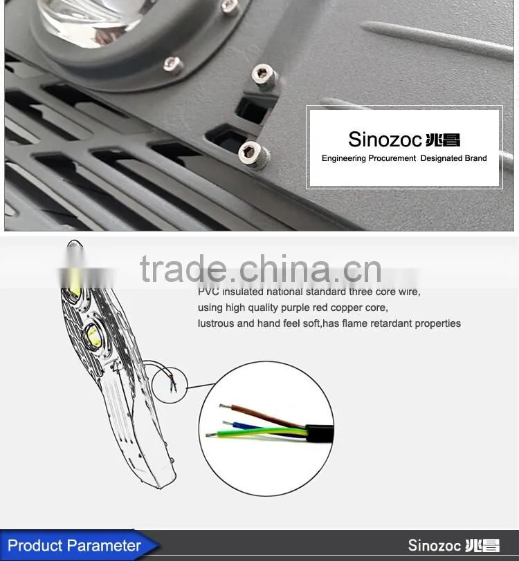 Sinozoc High luminous high efficiency 50w/60w/100w/120w/150w/180w led cob street light led road lighting/lamp