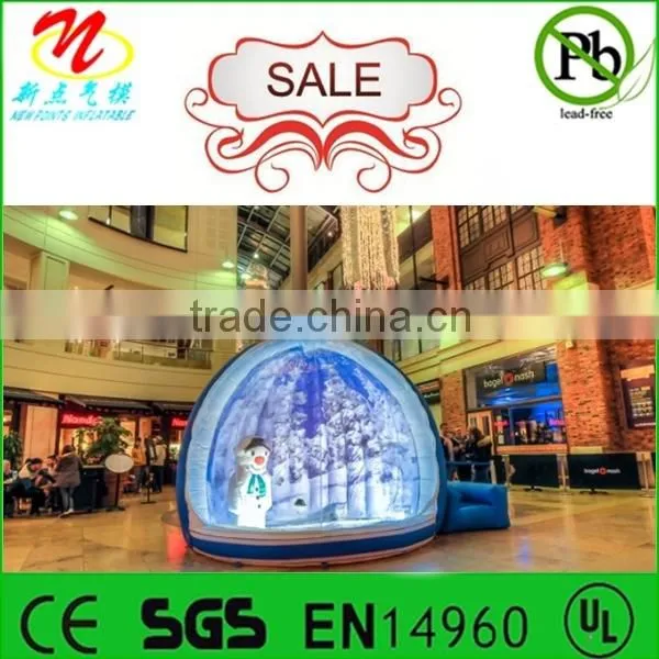 Christmas inflatable snow globe, indoor blow up globe with snowman inside