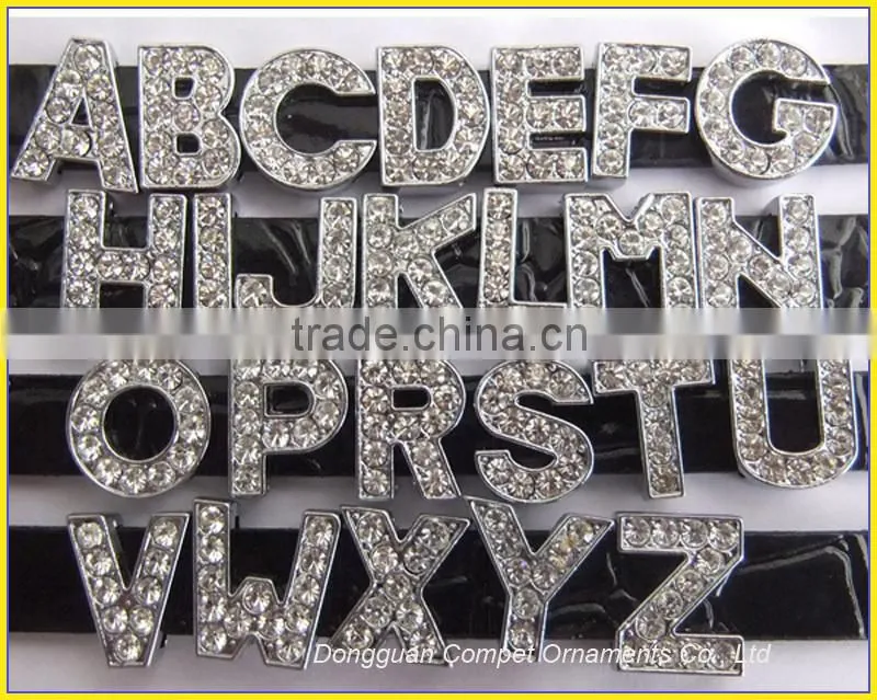 Supply All Size Letters,alloy diamond letters, 10mm slide letters