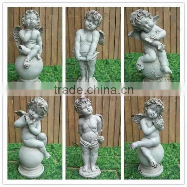 garden decoration resin girl and dog statue