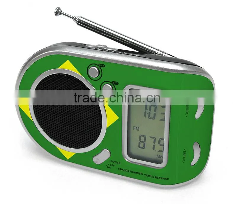 Stylish Brazil Flag Multiband AM FM SW Personal Portable Radio