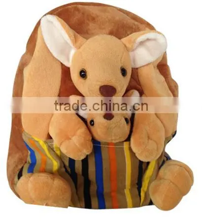kangaroo backpack/plush kangaroo bag/soft animal kangaroo backpack
