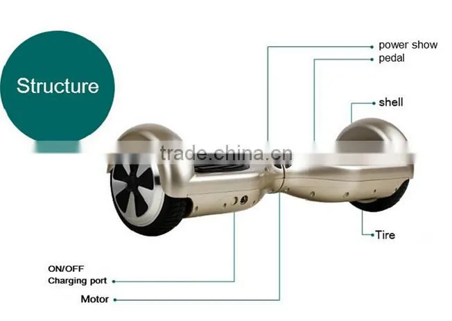 China Best Quality Hot Selling Cheap Price 6.5 inch Hoverboard Electric Skateboard with Bluetooth LED