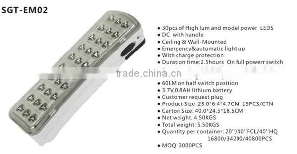 rechargeable battery for emergency led light
