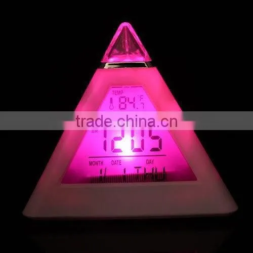 2016 Electronic Pyramid Thermometer Date Display LCD Alarm Clock