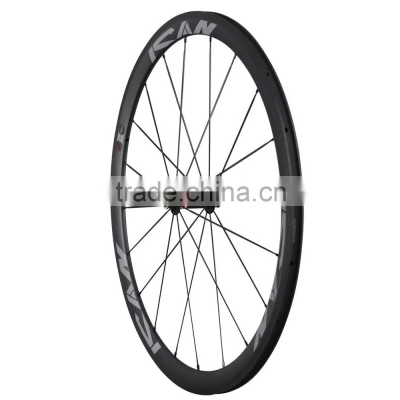wide 23mm clincher 38C carbon fiber road bike wheelset with novatec light 291 hubs
