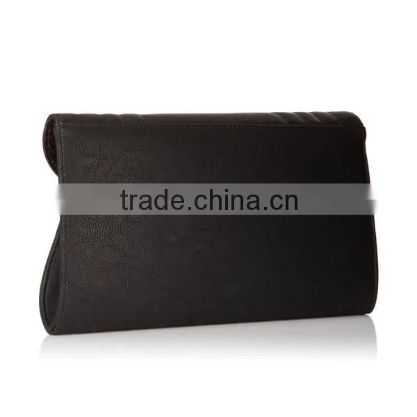 Medium women Genuine Leather Evening Bags Hidden-clasp Chain Shoulder Strap Clutch Bag