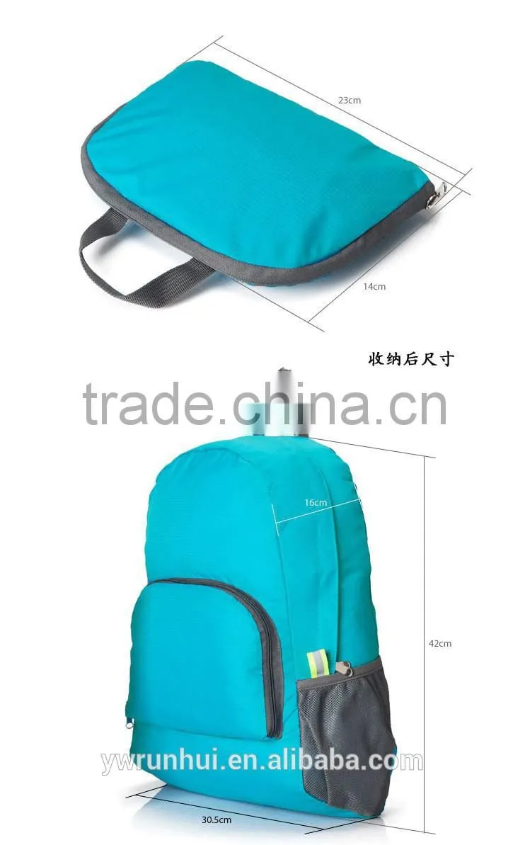 zipper and drawstring outdoor backpack school bag