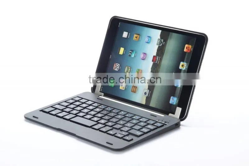 Hot selling Bluefinger keyboard case cover for iPad Mini with detacable cover,calmshell keyboard,