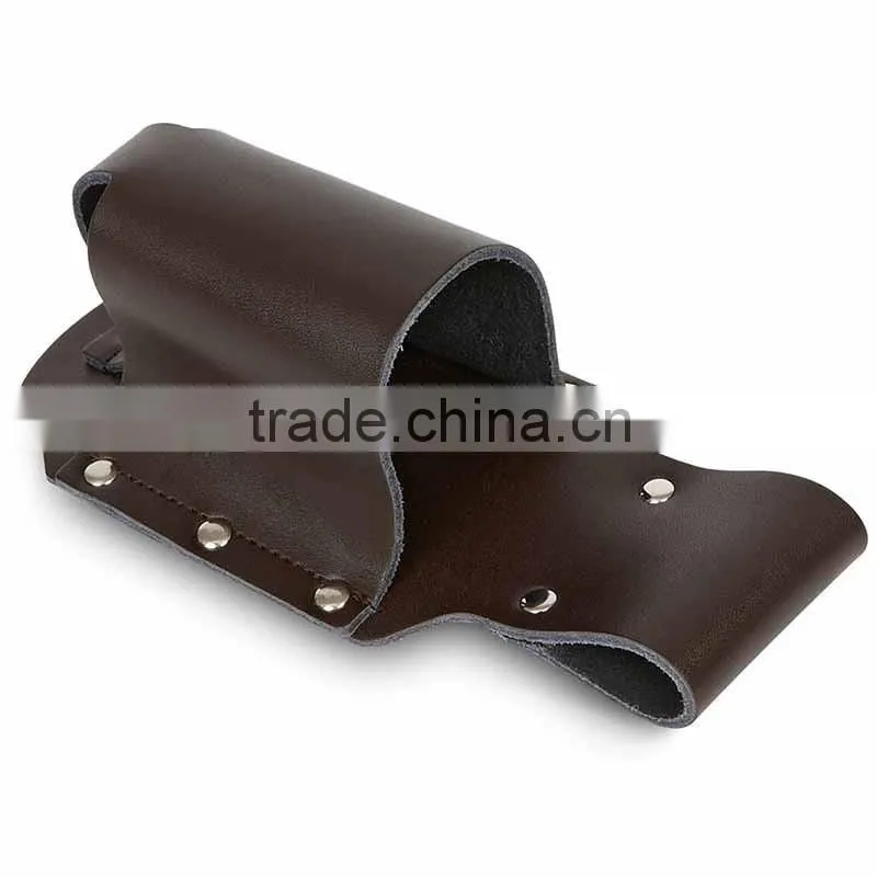 Hot top grade genuine leather beer holster fits beer can