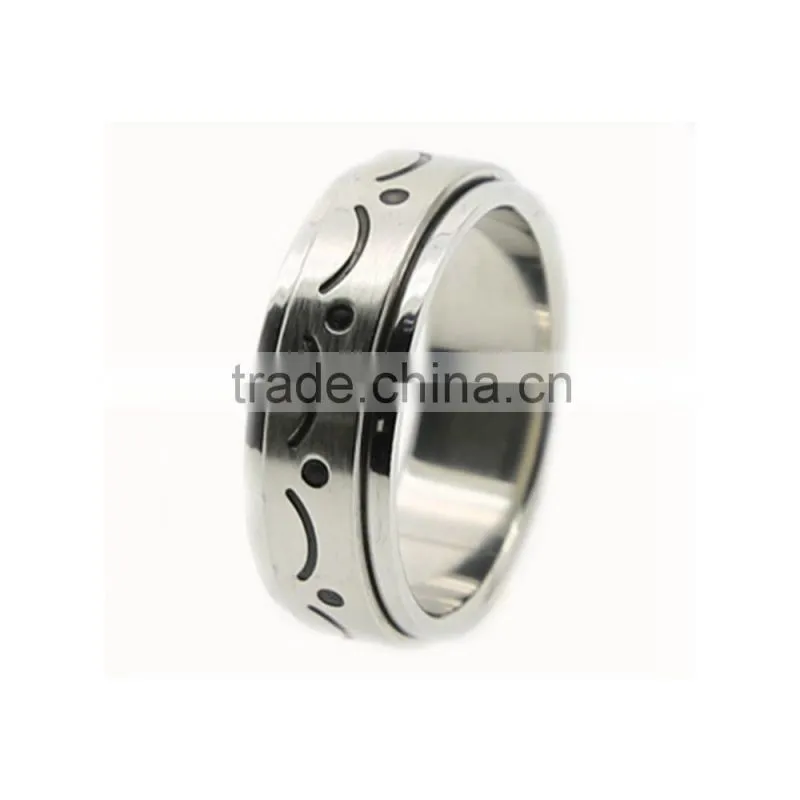 Stainless Steel Spinner Cheap Steel Finger Etched Word Rings
