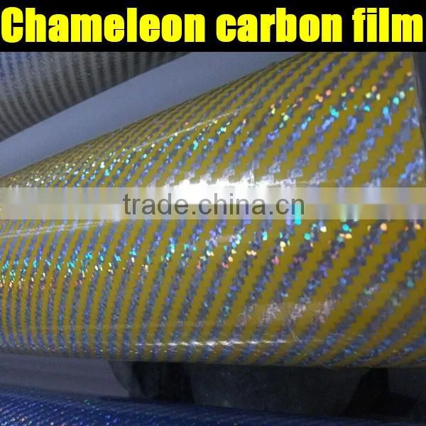 Hot Selling carbon fiber chameleon film with air drain