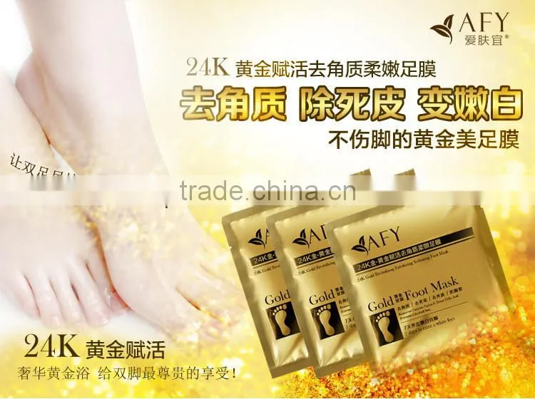 Remove Dead foot peeling mask AFY 24K gold Revitalizing Exfoliazting Softening foot mask