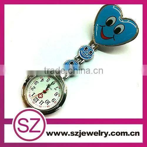 angle smile purple heart shape nurse fob watch for sale